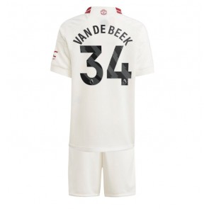 Manchester United Donny van de Beek #34 Tredje trøje Børn 2023-24 Kort ærmer (+ korte bukser)